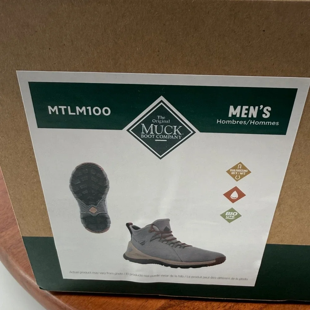 Muck Boot Outscape Max Lace Mens Gray Waterproof Hiking Boots MTLM100 Size 13
